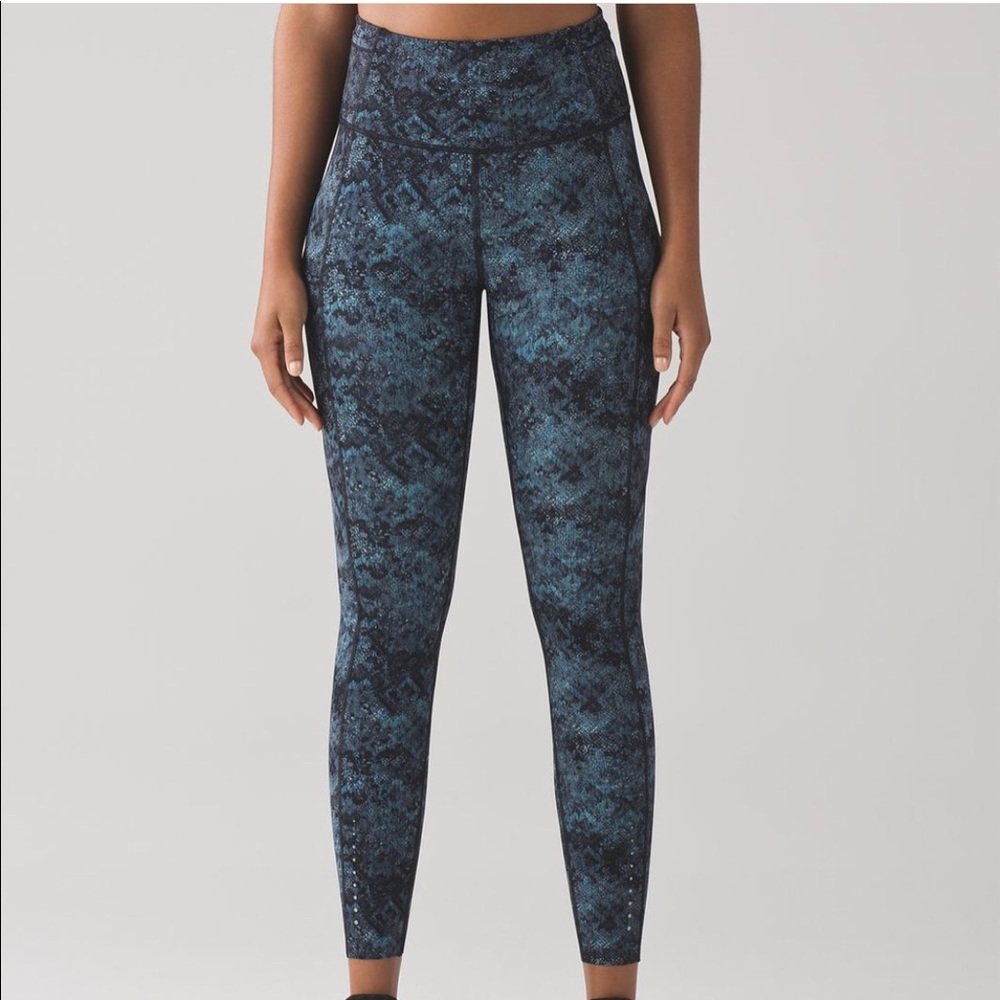 Lululemon Fast and Free 7/8 Multi Black fairisle